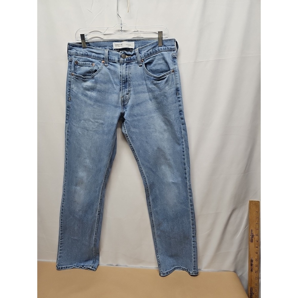 Levi's Mens Blue Relaxed Fit Strauss Signature Stretch Denim Jeans Size 32x32 - Picture 4 of 16